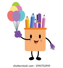 Student Office Binder Character Vector Template Design Illustration