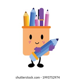 Student Office Binder Character Vector Template Design Illustration