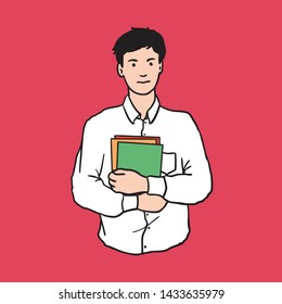 Student or office workers potrait