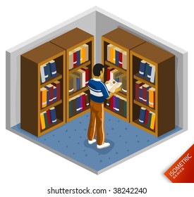 Student on Collage. Isometric Series. Compose Your Own World with Isometric Works.