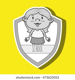 student on school shield isolated icon design, vector illustration  graphic 