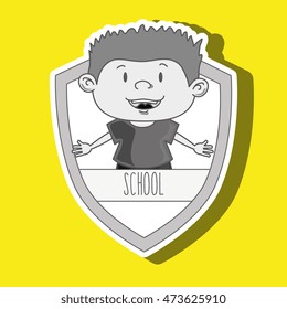 student on school shield isolated icon design, vector illustration  graphic 