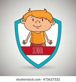 student on school shield isolated icon design, vector illustration  graphic 