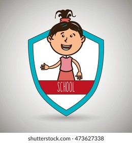 student on school shield isolated icon design, vector illustration  graphic 