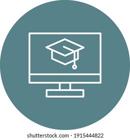 Estudiante online, hat, aprendiendo imágenes vectoriales. También se puede usar para la educación en línea. Idóneo para aplicaciones web, aplicaciones móviles y medios impresos.