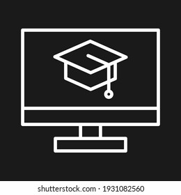 Student online, hat, learning icon vector image. Can also be used for online education. Suitable for use on web apps, mobile apps and print media.