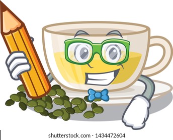 Student oolong tea isolated in the mascot