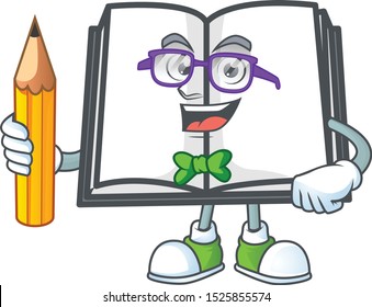 Student open book with character mascot style