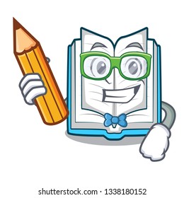 Student opened book isolated in the character