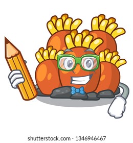 Student orange coral reef isolated with mascot