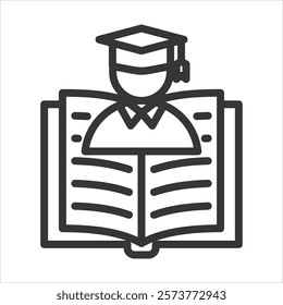Student Outline Icon Vector Illustration