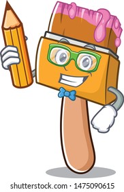 Student paint brush in the cartoon shape