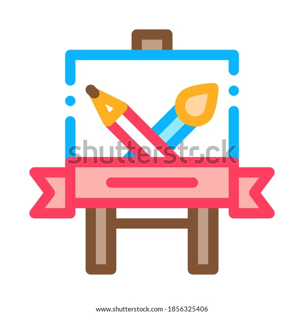 Student Painting\
Lesson Icon Vector. Outline Student Painting Lesson Sign. Isolated\
Contour Symbol\
Illustration