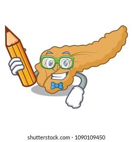 Student pancreas character cartoon style