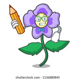 Student pansy flower character cartoon