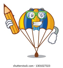 Student parachute isolated with in the cartoons