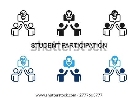 Student Participation Icon Multi Style Vector Illustration