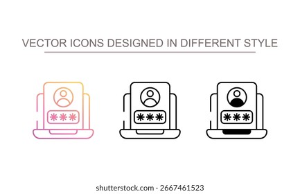 Diseño de icono de Contraseña de estudiante con fondo blanco