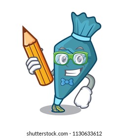 Student pastrybag character cartoon style vector illustration