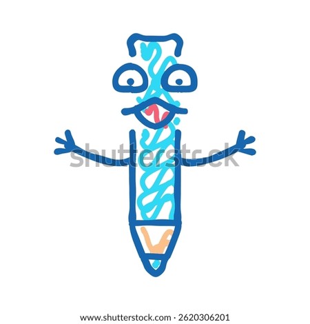 student pen character doodle icon sketch vector. student pen character sign. isolated symbol illustration