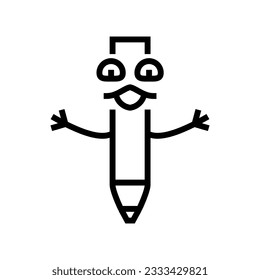 student pen character line icon vector. student pen character sign. isolated contour symbol black illustration