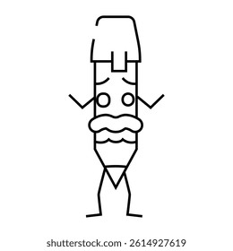 student pen character line icon vector. student pen character sign. isolated contour symbol black illustration