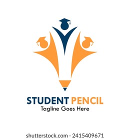 Student pencil design logo template illustration