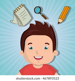 student pencil notepad search vector illustration graphic