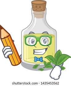 Student peppermint oil in the cartoon shape