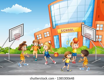 Student At Physical Education Class Illustration