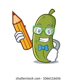 Student pickle character cartoon style