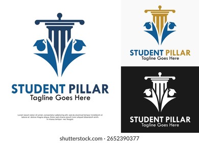 Ilustración de Plantilla de logotipo de diseño de pilar estudiantil