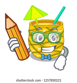 Student Pineapple juice in glassware on mascot