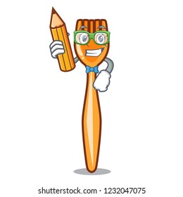 Student plastic fork cartoon with the isolated