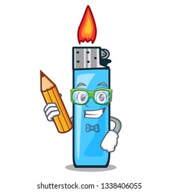 Student plastic lighters isolated in the cartoon