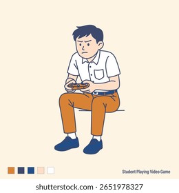 Video Un estudiante jugando juego