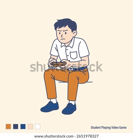 A Student playing video game
