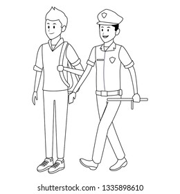 student and policeman
