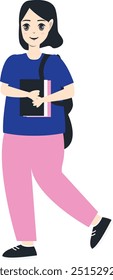 Student Pose Charakter einzeln auf weißem Hintergrund. Vektorgrafik im Cartoon-Stil.