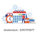 Student prepare for exams before the deadline, Time management concept, Project completion on deadline,
