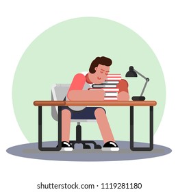 Student preparing to passing exam