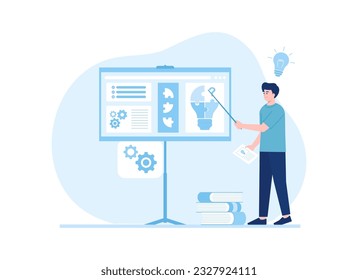 Student presentation trending concept flat illustration