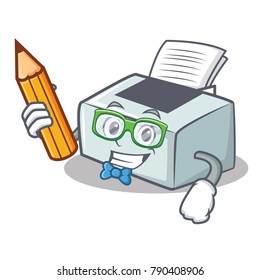 Student printer character cartoon style
