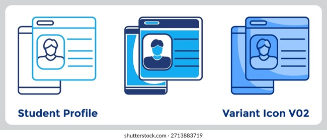 El Perfil estudiantil ayuda a administrar la información del alumno de manera eficiente para una educación personalizada y un acceso optimizado a los datos de los estudiantes. Azul, Dualline, estilo Dualtone.