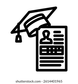 student profile online learning platform line icon vector. student profile online learning platform sign. isolated contour symbol black illustration