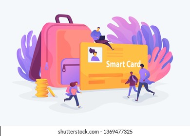 Student Profile, School Attendance, Student Identification Microchip, School Access Concept. Vector Isolated Concept Illustration With Tiny People And Floral Elements. Hero Image For Website.