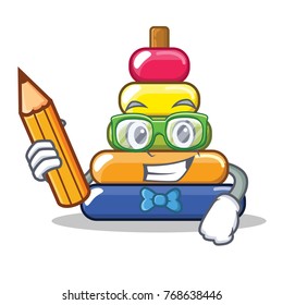 Student pyramid ring character cartoon