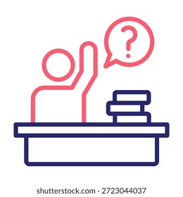 Student Question Icon Line Color Style Vector Illustration