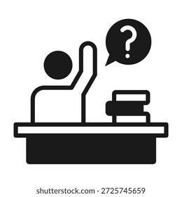 Icono de pregunta de estudiante Ilustración vectorial de estilo mixto