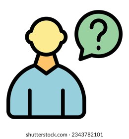 Student question icon outline vector. Study education. University building color flat